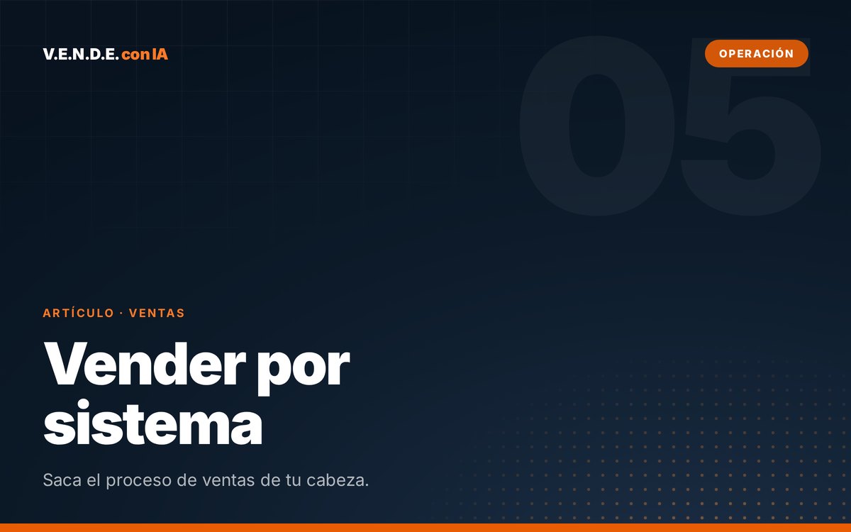 Vender por sistema, no por accidente